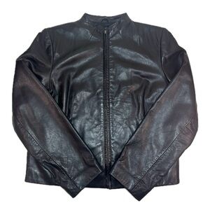 Women’s Black Leather Jacket By Siena Studio SZ M Super Soft Leather #002